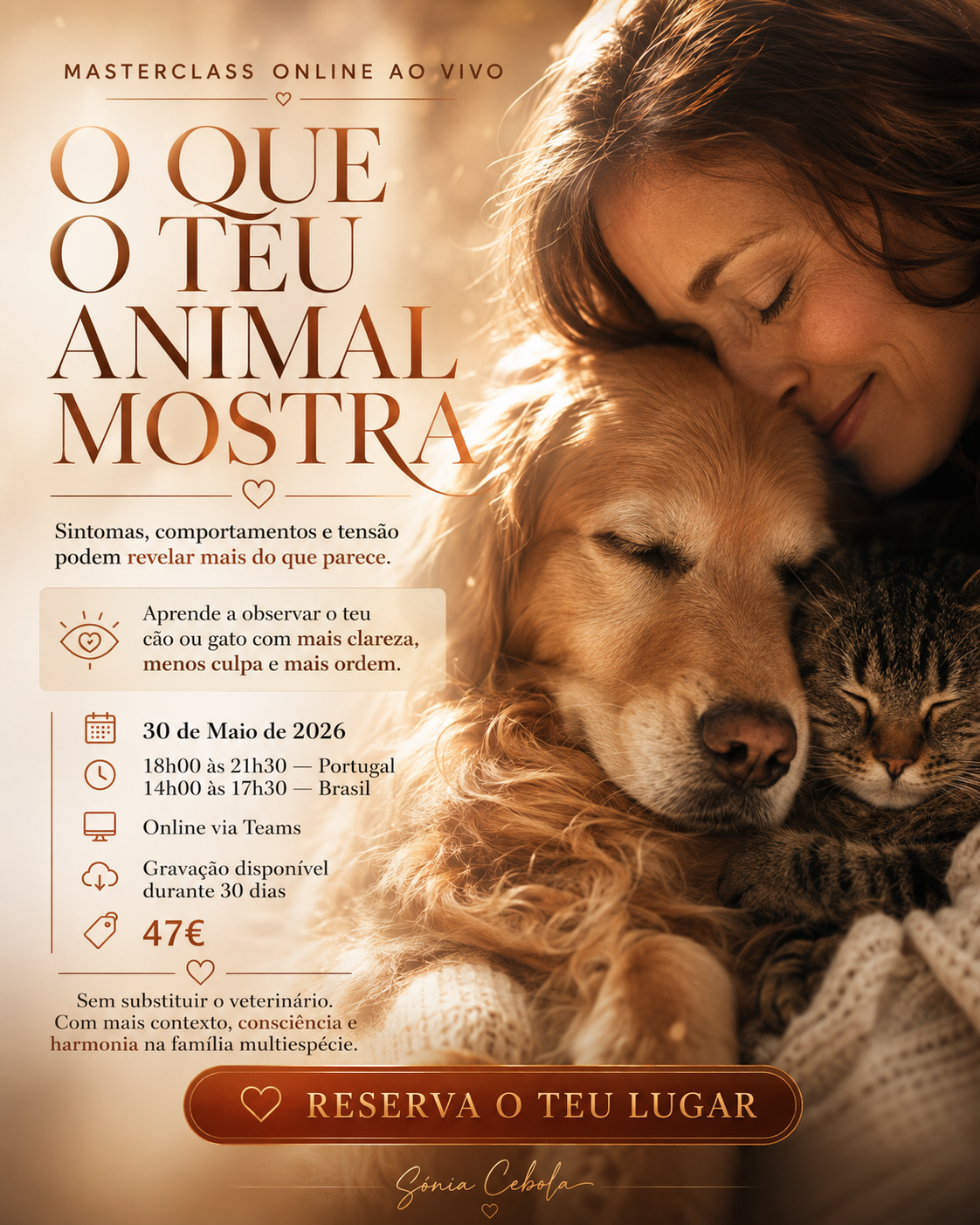 Masterclass Online Ao Vivo — O Que o Teu Animal Está a Mostrar