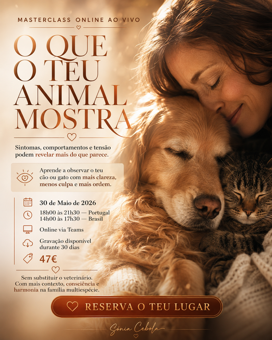 Masterclass Online Ao Vivo — O Que o Teu Animal Está a Mostrar